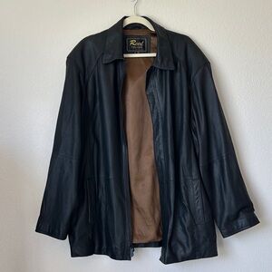 Reed Men's Black Leather Lightweight Jacket